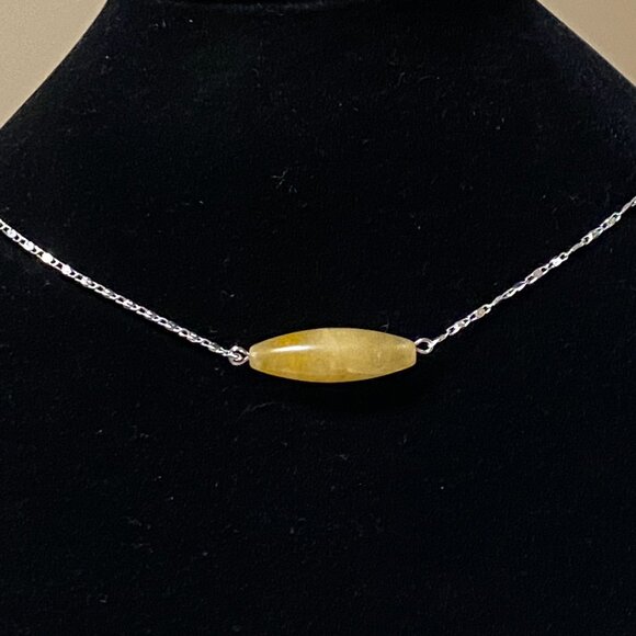 2/$20, Natural Yellow Aventurine Necklace, Genuine Gemstone & Stainless Chain - Picture 3 of 9